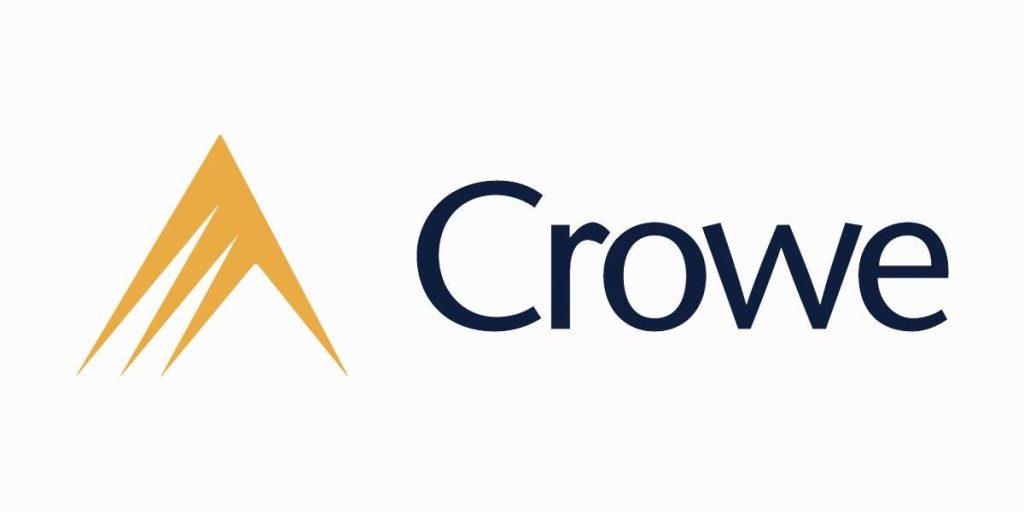 Blue and gold Crowe logo