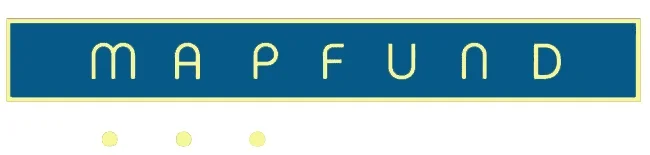 The MAP fund logo in blue and lime green.