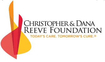 Christopher & Dana Reeve Foundation in red and yellow.