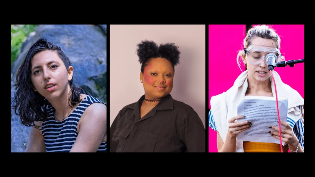 Headshots of Sonya Rio-Glick, x and Audre Wirtanen are placed side by side with a black background.